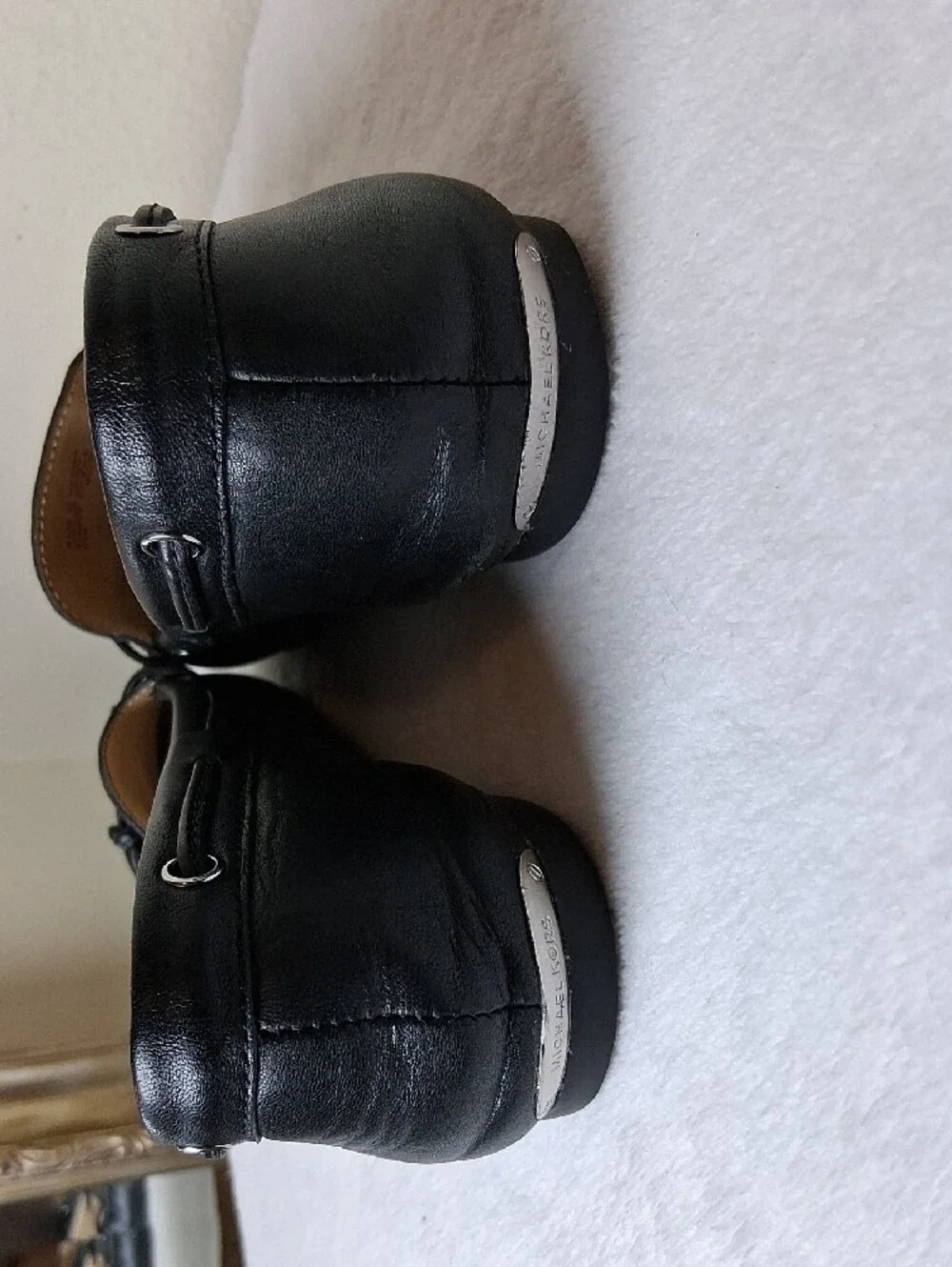 Michael Kors Black Leather Bow Moccasin Loafers